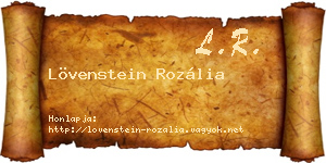 Lövenstein Rozália névjegykártya